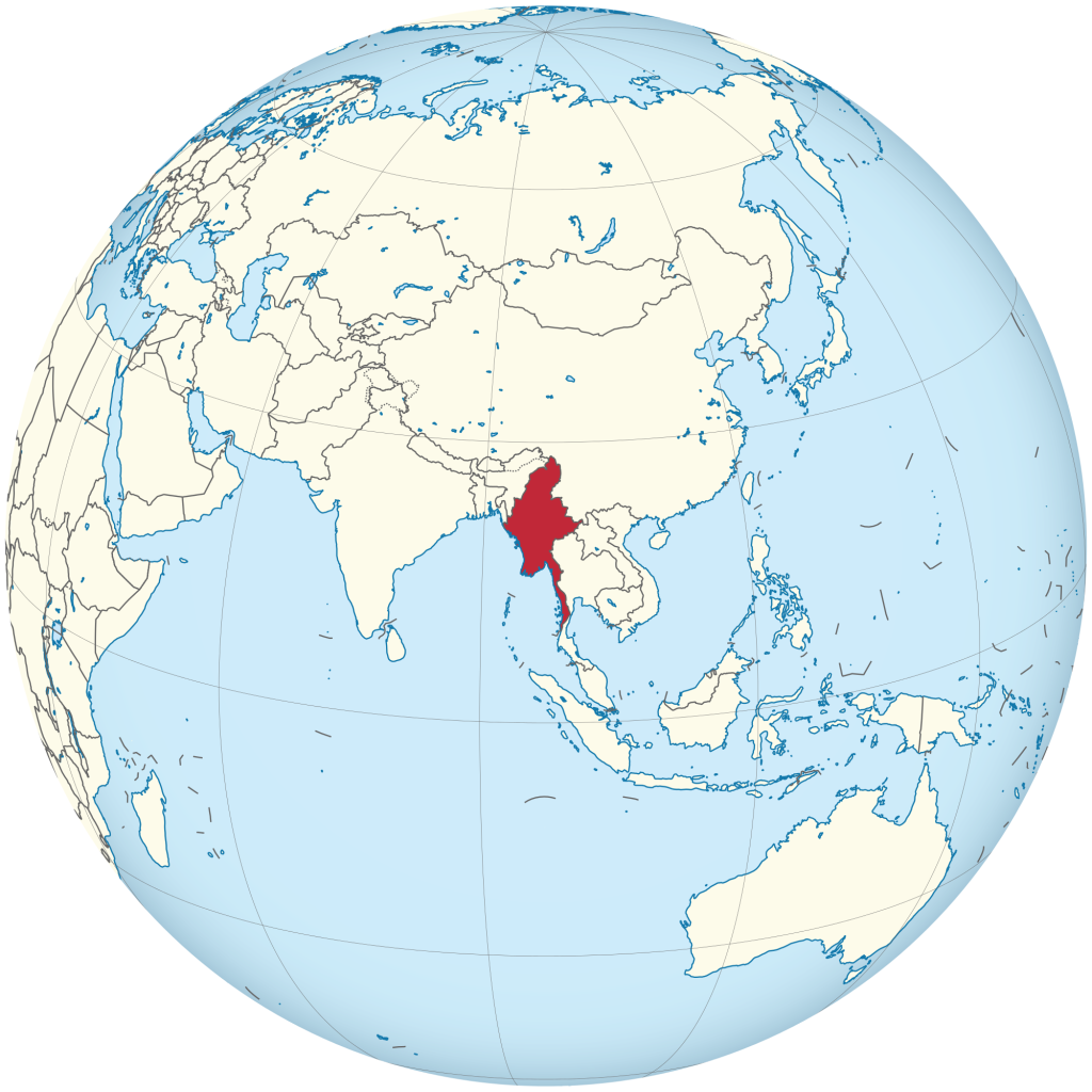 Myanmar On The Globe Myanmar Centered.svg  1024x1024 